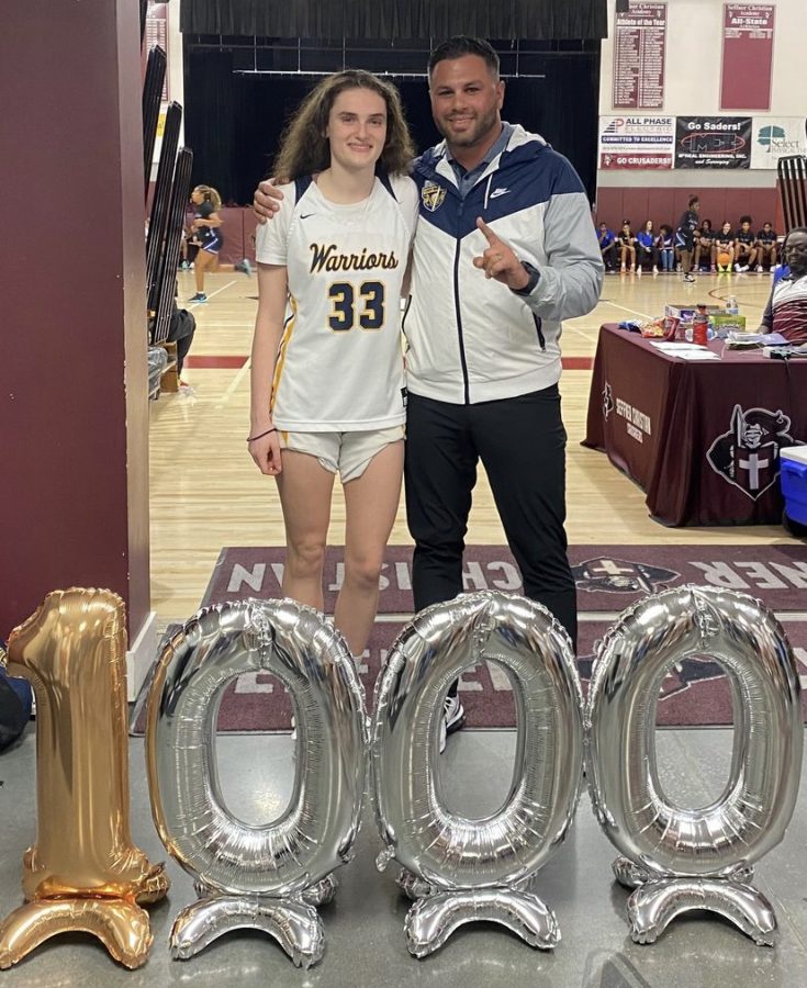Senior Alyssa Bongiovanni accomplishes the major milestone of scoring 1,000 career points and being the fourth in school history to do so. She never thought she would reach this moment, but is excited to see where the future takes her. Photo courtesy of GSHS Lady Dubs Instagram. 