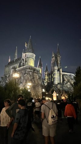 Universal’s Hogwarts castle is lit up for grad bash as the celebration is just beginning. Universal kept the Hogwarts castle lit up throughout the night and eventually they put on a firework show as a last moment of the senior’s grad bash. Photo courtesy of Michael Galang.  