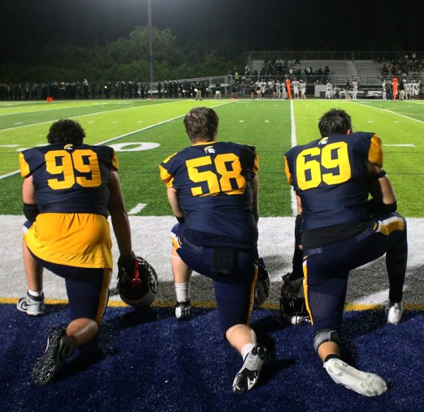 3 Steinbrenner seniors take in the final minutes on their home field. They wrapped up a long senior season. Photo courtesy of Maria Nicklow. 