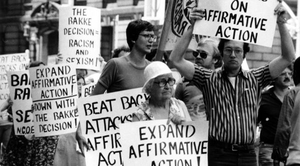 Affirmative Action is a part of college admissions in state schools with 18.9 percent of schools considering race in their admissions process within the United States. In the past affirmative action was implemented during an era of reconstruction by President John F. Kennedy along with the creation of the Committee on Equal Employment Opportunity in 1961. Photo courtesy of Associated Press.