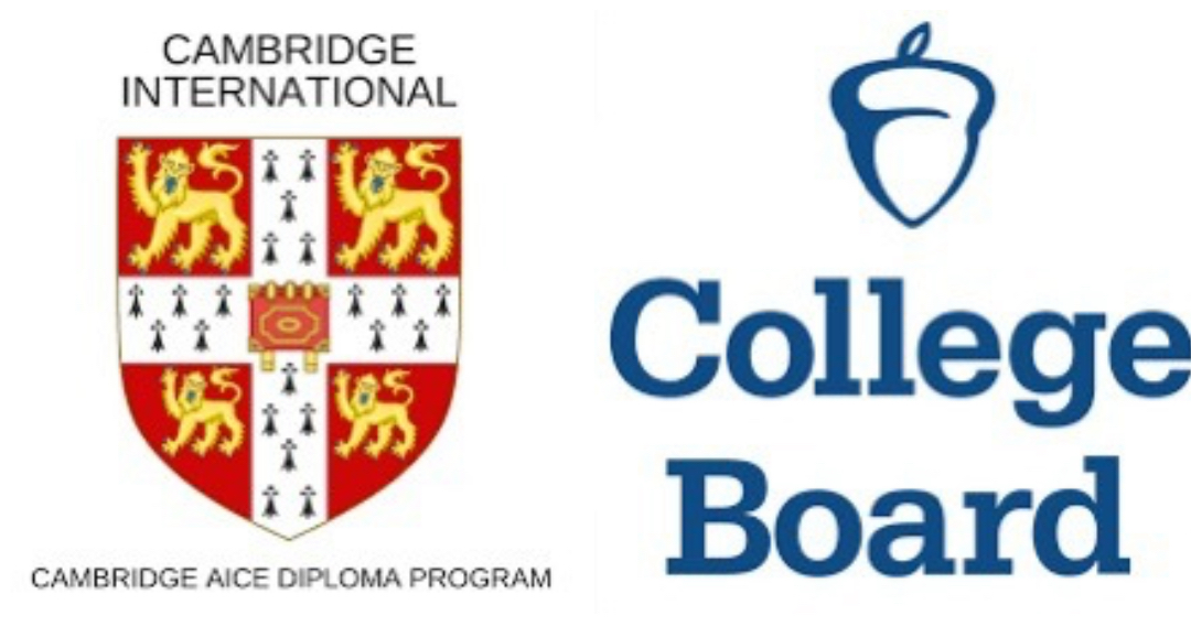 AICE classes were recently added to Steinbrenners curriculum for the 2023-2024 year. However, AP is a classic for students since the program is more well known throughout high schools. Photos courtesy of College Board and Cambridge International.