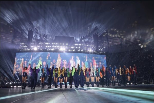 Taylor Swift after her last song, “Karma” during the last show of the Eras Tour on December 8th. Every night she held hands with her dancers and cherished the last moments on her stage. Photo courtesy of Taylor Swift's Instagram. 