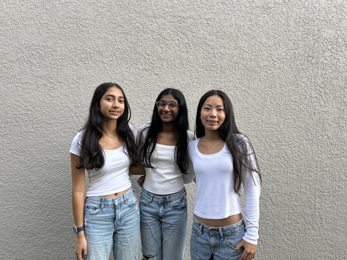 Left to Right: Manasvi Komaragiri, Ayati Kotha and Renee Qiang, Co-Founders of Shine for Seniors, a youth led initiative dedicated to enriching the lives of senior citizens.